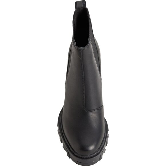 NEW SOREL Leather Brex Heel Chelsea Booties Black/green 825 7s3 - Picture 12 of 13